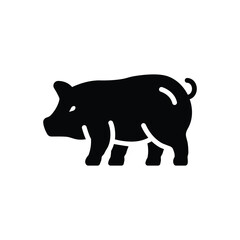 Black solid icon for pig 