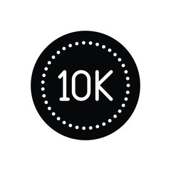 Black solid icon for thousands 