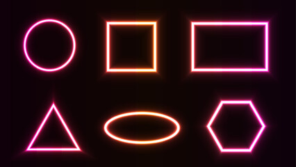Naklejka premium neon shapes, neon sign in neon, neon effect
