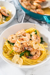 Garlic Shrimp Pasta with Spinach