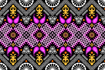 Geometric ethnic oriental traditional art pattern.Figure tribal embroidery style.Design for ethnic background,wallpaper,clothing,wrapping,fabric,element,sarong,vector illustration