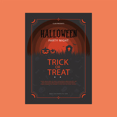 Halloween party flyer template.