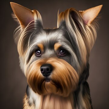 Australian Silky Terrier Dog, Generative AI Illustration