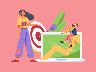 Education learning people flat vector concept hand drawn illustration
