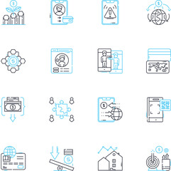 Mtary support linear icons set. Resilience, Empathy, Dedication, Understanding, Patience, Compassion, Adaptability line vector and concept signs. Advocacy,Encouragement,Assistance outline