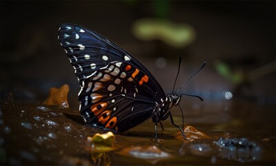 Fototapeta na wymiar butterfly on a leaf