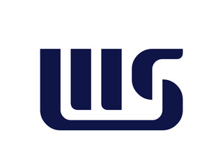 WS monogram logo signature icon. Alphabet initials. Abstract letter s, letter w. Bold font lettering sign. Modern minimal deco design, web, tech style characters. Geometric intertwined typography.