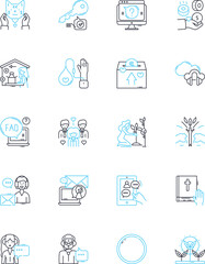 Emotional Management linear icons set. Resilience, Self-control, Coping, Stability, Reflection, Serenity, Composure line vector and concept signs. Positivity,Mindfulness,Adaptability outline