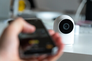home monitoring, smart home camera controlled by phone