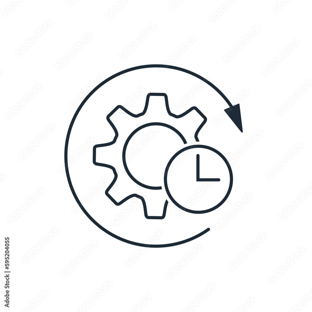 Poster continuous business cycle. vector linear icon isolated on white background.