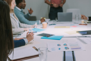 Close up of business table