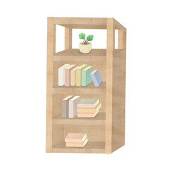 bookcase watercolor