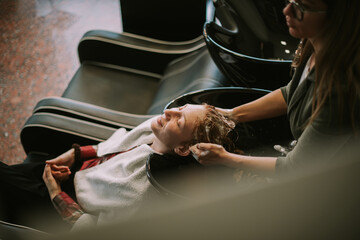Relaxing at the hair salon