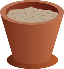 Pot vector illustration. Plant pot image or clip art.	