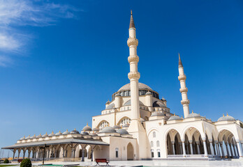 Fototapeta premium Sharjah, UAE - Shot of the largest Sharjah mosque. Religion