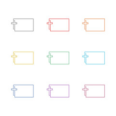 Line Christian cross icon isolated on white background. Set icons colorful