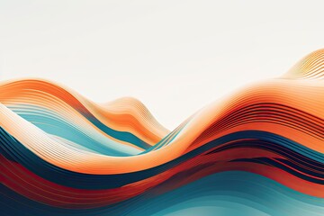 Abstract wave colorful background. Generative AI.