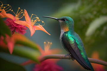 Fototapeta premium hummingbird on a flower