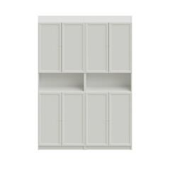 White wooden cabinet or dresser furniture set cutout. 