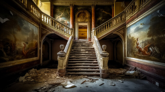abandoned haunted palace authentic staircase 