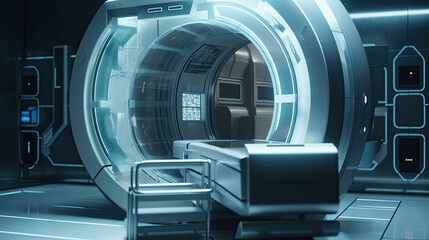 Obraz premium MRI - Magnetic resonance imaging scan device in Hospital. Medical Equipment and Health Care.