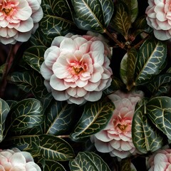 Seamless Pattern Camellia Blossom
