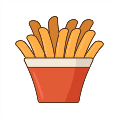 french fries illustration isolated white background