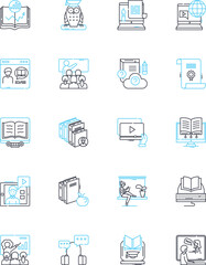 Digital design linear icons set. Typography, Logo, Icon, Webpage, Interface, User-friendly, Wireframe line vector and concept signs. Mockup,Vector,Pixel outline illustrations