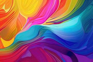 Organiczna tęcza - tapeta kolorowa - Organic rainbow - color wallpaper - AI Genereated - obrazy, fototapety, plakaty