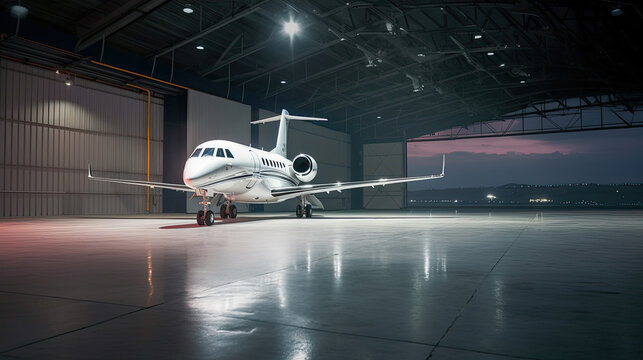 Luxorious Business Jet in Hangar