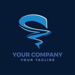 Tornado Logo Design Cyclone Logo Design