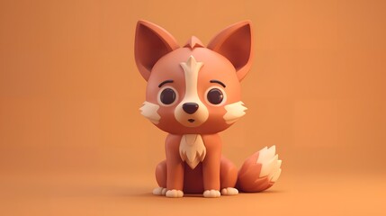 Cute Fox 3D, Image Ai Generated