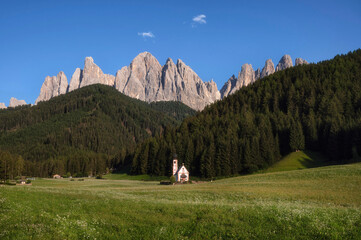 Church of St. John in Val di Funes, Dolomites, Italy