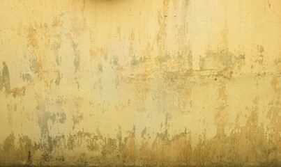 Background of old yellow painted wall. Grunge wall.