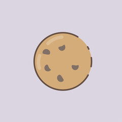 Obraz premium Chocolate chip cookie icon. Vector illustration in flat design style.