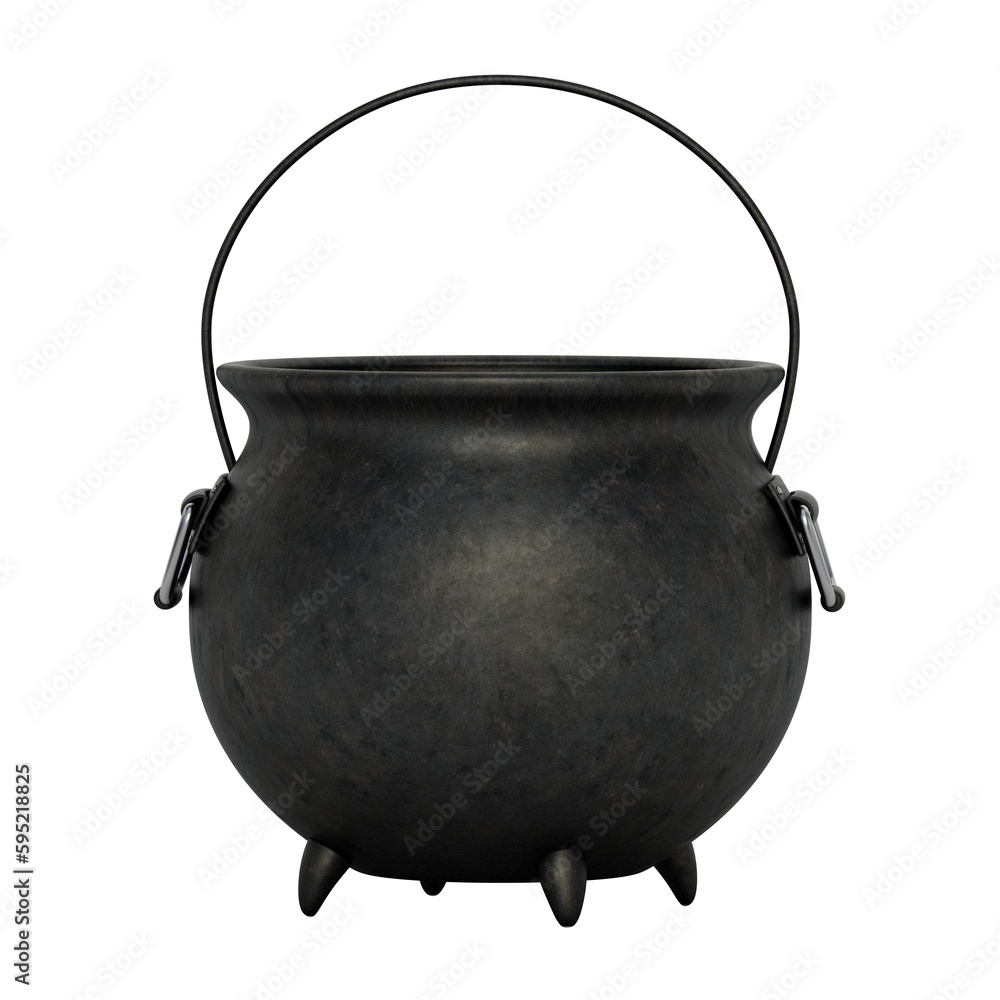 Wall mural witch cauldron on transparent background. 3d