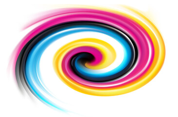 Vector swirl background of primary colors printing process: CMYK