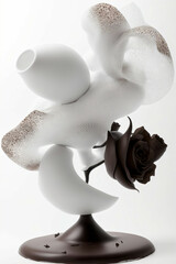 Fototapeta na wymiar Chocolate Abstract Art - Rose - Generative AI