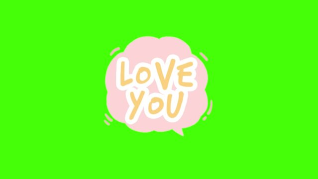 hearts for love day motion graphics with green screen background