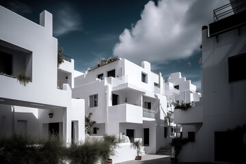 Fototapeta premium White mediterranian modern country house
