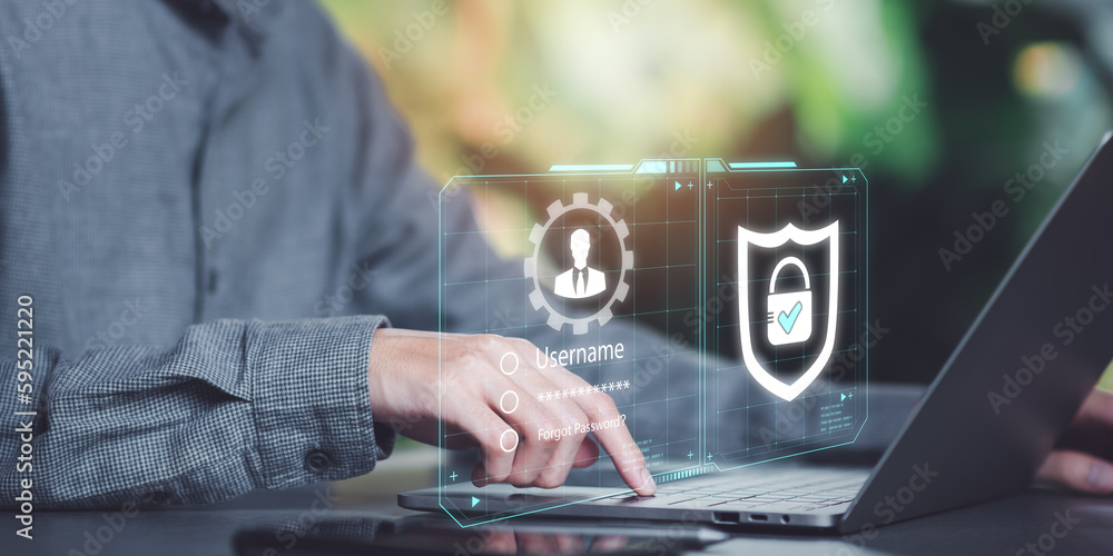 Poster cybersecurity and privacy concept of data protection ,internet security , protecting privacy informa