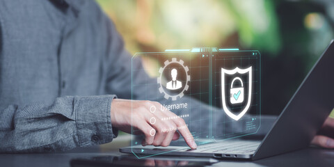 cybersecurity and privacy concept of data protection ,internet security , protecting privacy information ,cyber security online , digital security unlocking or encryption ,secure login authorization