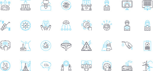 Intelligent Workplace linear icons set. Smart, Productive, Efficient, Agile, Connected, Collaborative, Automated line vector and concept signs. Innovative,Modern,Secure outline illustrations