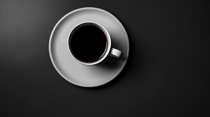 A cup of coffee, minimal, Black Background, Generative AI