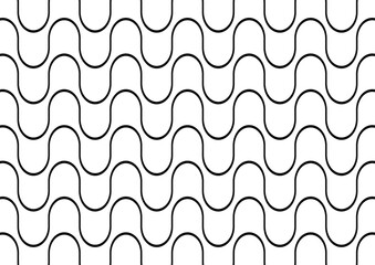 Seamless pattern with waves in black and white colours.