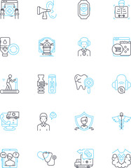 BioTech linear icons set. Genomics, Bioreactors, Proteomics, Gene editing, Stem cells, Immunotherapy, CRISPR line vector and concept signs. Biosensors,Nanotechnology,Microbial outline illustrations