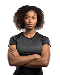 Black Female Athlete on White Background