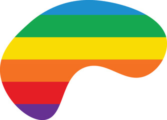 Colorful Rainbow blob abstract organic shape seamless pattern illustration. Trendy primary colored background with multiple colored Blobs.