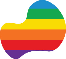 Colorful Rainbow blob abstract organic shape seamless pattern illustration. Trendy primary colored background with multiple colored Blobs.