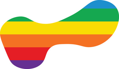 Colorful Rainbow blob abstract organic shape seamless pattern illustration. Trendy primary colored background with multiple colored Blobs.